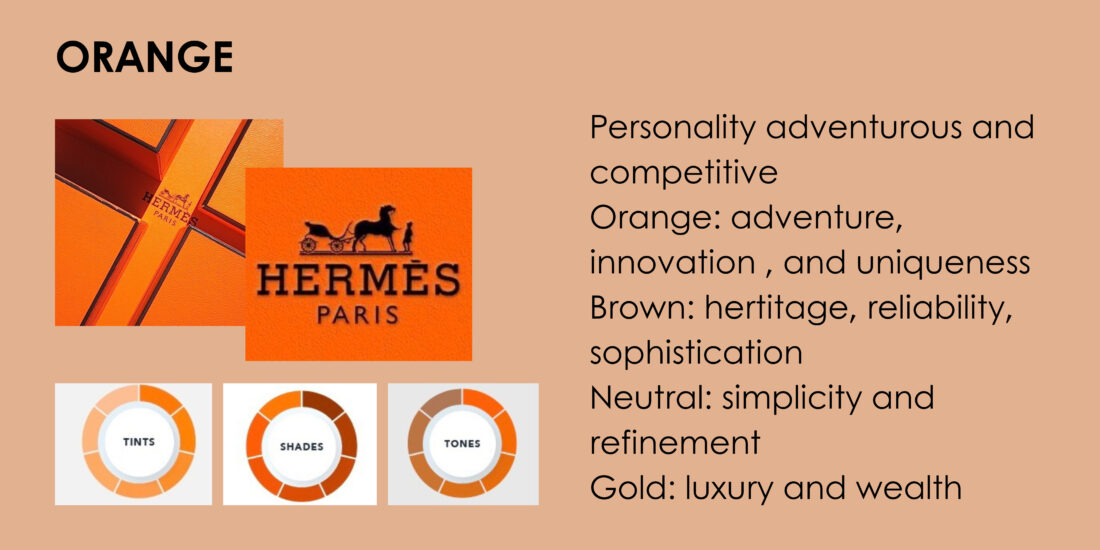 Branding of Hermes luxury fashion brand explained with The 4X4 Color System